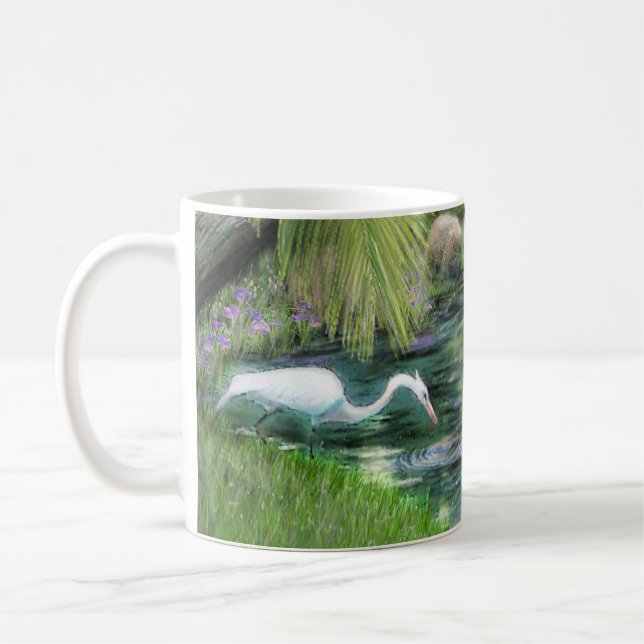 Caneca De Café Egret no Pond (Esquerda)