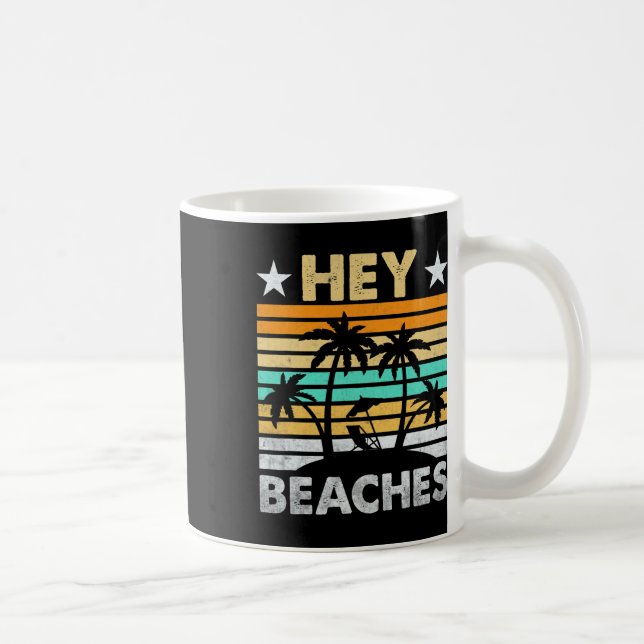 Caneca De Café Ei Beaches Hola Retro Sunset Férias De Praia Engra (Direita)