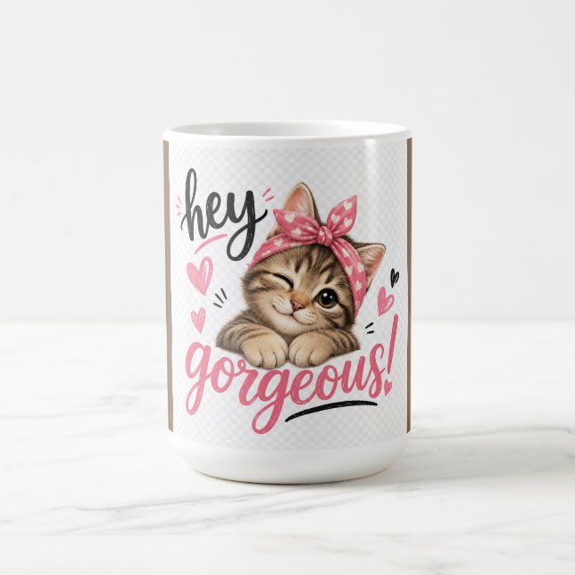 Caneca De Café Ei Lindíssimo Design de Gato Fofo (Centro)
