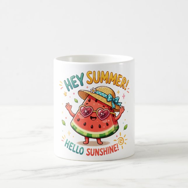 Caneca De Café Ei Verão Olá Brilho Melancia (Centro)