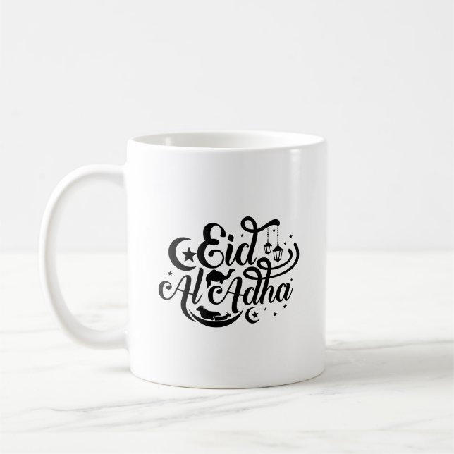 Caneca De Café Eid Al-Adha Typografia Mug (Esquerda)