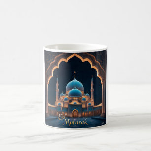 Caneca De Café Eid Mubarak Blue Mesquita Nightscape