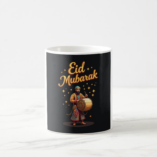 Caneca De Café Eid Mubarak Drummer Celebração de Arte (Centro)
