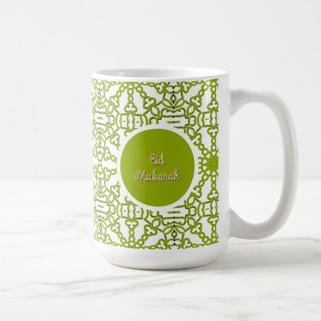 Caneca De Café Eid Mubarak Eid - Cartão de Saudação Verde (Direita)