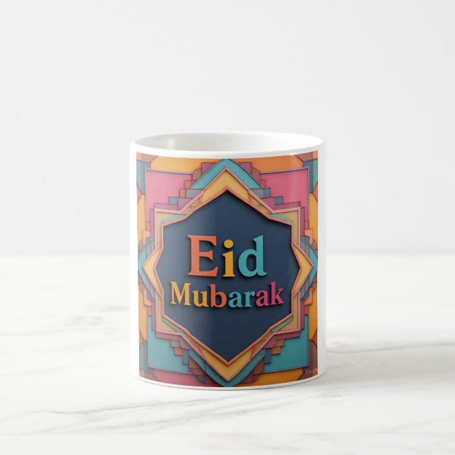Caneca De Café Eid Mubarak Geométrico Vibrante (Centro)
