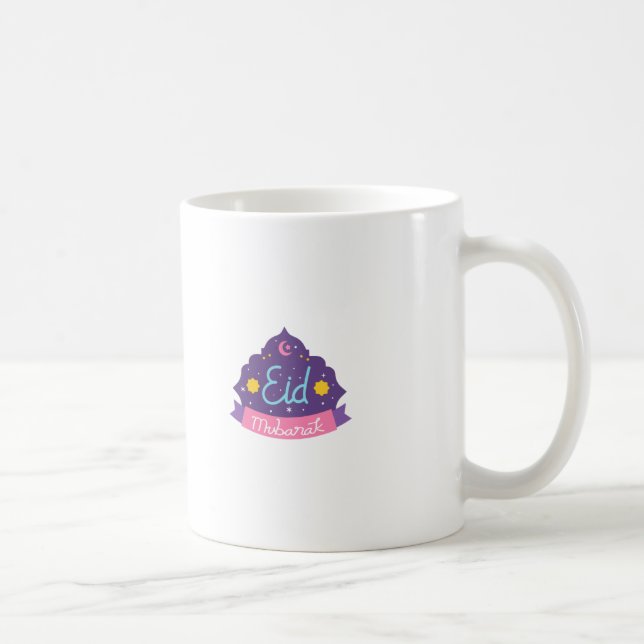 Caneca De Café Eid Mubarak Roxo e Rosa (Direita)
