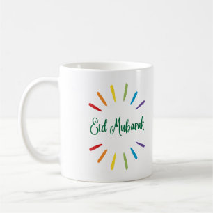 Caneca De Café Eid Mubarak Simples e Colorido