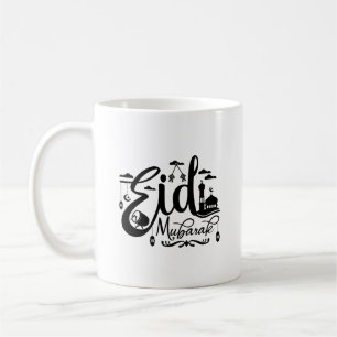 Caneca De Café Eid Mubarak Typografia Mug