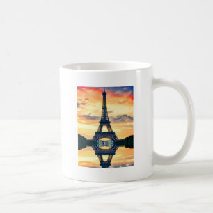 Caneca De Café Eiffel Tower Paris Evening European Viagem