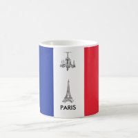 Eiffel Tower Paris, França Bandeira Francesa Coffe
