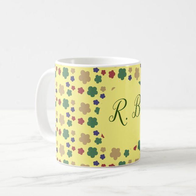 Caneca De Café Einfache Blumen (Frente Esquerda)
