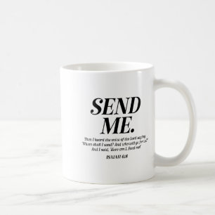 Caneca De Café Eis-me Aqui Envia-me Isaías 6_8 Versículo da Bíbli