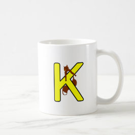Caneca De Café Ekorrmugg Bokstav K Vänsterhand Kaffemugg