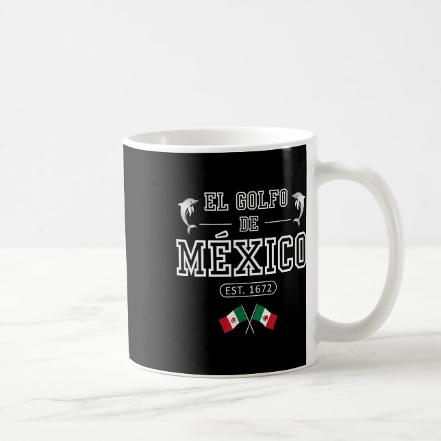 Caneca De Café El Golfo De México Dolphin Est 1672 mexicano (Direita)