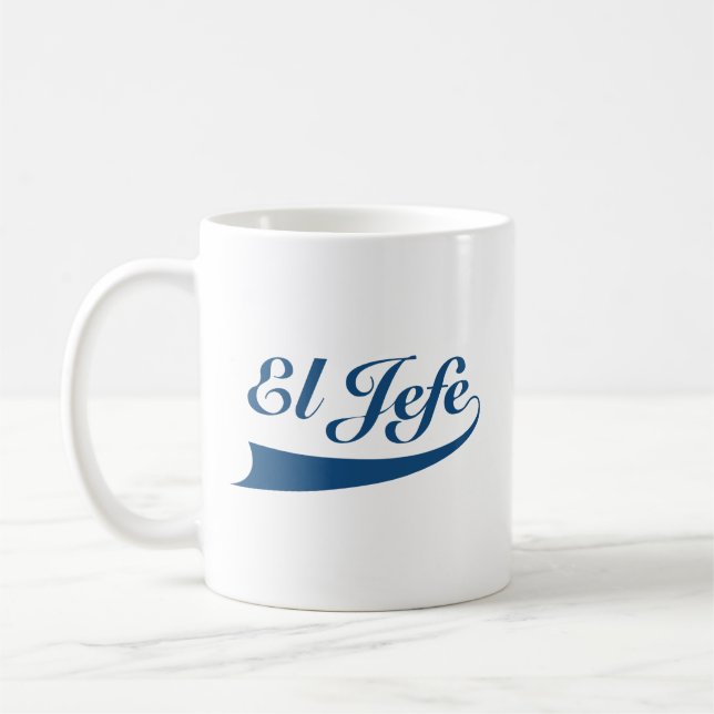 Caneca De Café EL Jefe na rotulação dos azuis marinhos (Esquerda)