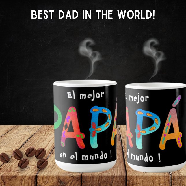 Caneca De Café El mejor Papá en el mundo Bold Geométrico Mug (Criador carregado)