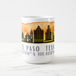 Caneca De Café El Paso Skyline Latitude e Longitude