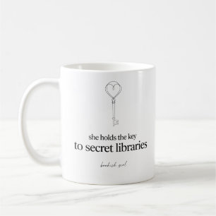 Caneca De Café Ela Detém a Chave para Bibliotecas Secretas Chave