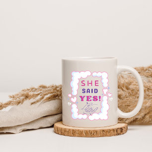 Caneca De Café Ela Disse Sim Marido Esposa Anunciar