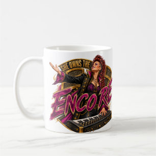 Caneca De Café Ela É a Dona do Tecladista de Rock Encore