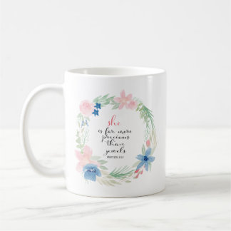 Caneca De Café Ela é muito mais precioso que as Joias - Provérbio