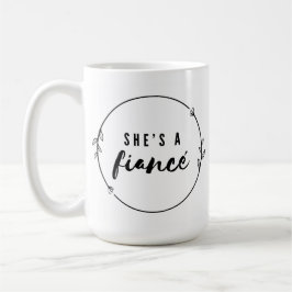 Caneca De Café Ela é um Presente Elegante de Noivado para a Noiva