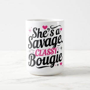Caneca De Café Ela é uma Selvagem, Elegante, Luxuosa – Citação Sa