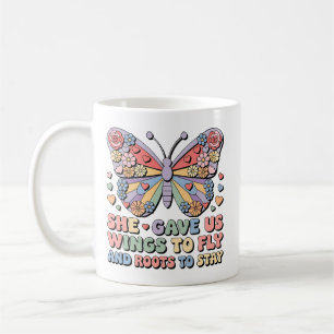 Caneca De Café Ela Nos Deu Asas Para Voar E Raízes Para Ficar Man