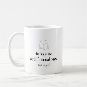 Caneca De Café Ela se Apaixona por Meninos Fictícios Livresca Rom