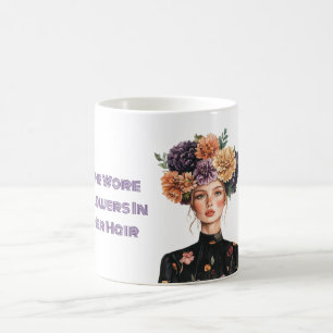 Caneca De Café Ela Usava Flores no Cabelo