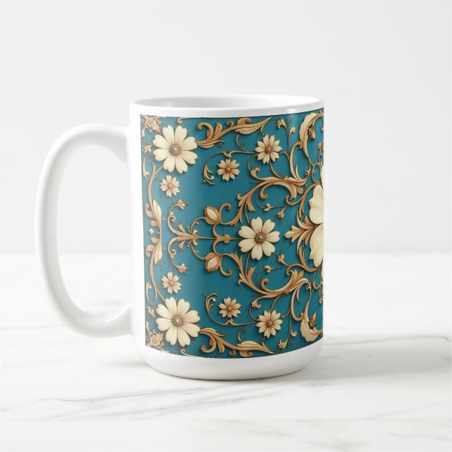 Caneca De Café Elaborar Vintage Floral (Esquerda)
