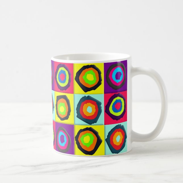 Caneca De Café elástico de cabelo com padrão de círculos (Direita)