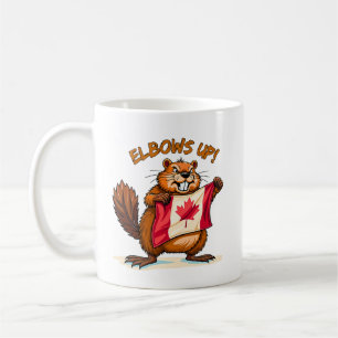 Caneca De Café Elbows UP, Beaver, Canadá Flag Maple Leaf