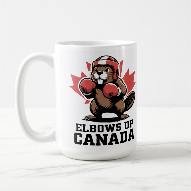 Caneca De Café Elbows Up Canadá | Quirky Canadian Pride Gift (Esquerda)