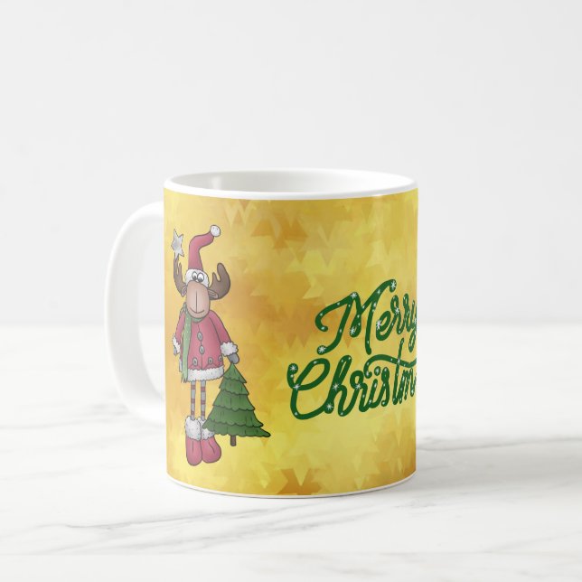 Caneca De Café Elch mit Baum  (Frente Esquerda)