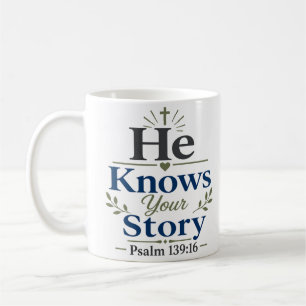 Caneca De Café Ele Conhece Sua História Versículo Inspirador do S