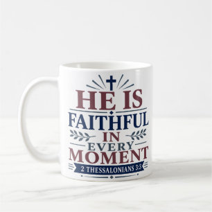 Caneca De Café Ele é Fiel em Todo Momento Elegante Baseado na Fé