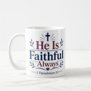 Caneca De Café Ele é Fiel Sempre Citação Cristã Espiritual