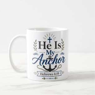 Caneca De Café Ele É Meu Âncora Devocional Diário de Fé