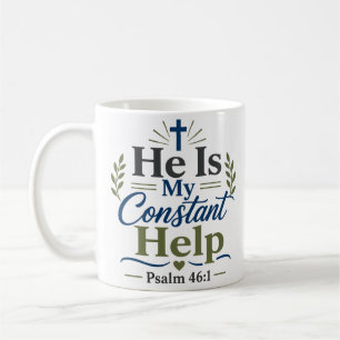 Caneca De Café Ele É Meu Auxílio Constante Fé Devocional Matinal