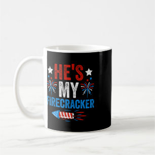 Caneca De Café Ele é Meu Fogos de Artifício Casal 4 de Julho