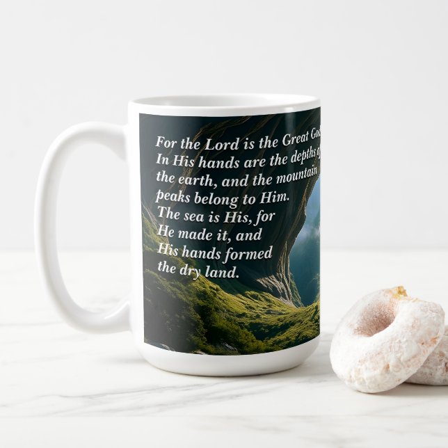 Caneca De Café Ele é o Deus Excelente, Deus e Criação Verso (Com Donut)