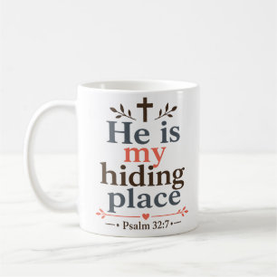 Caneca De Café Ele é o Meu Esconderijo Citação da Escritura Crist