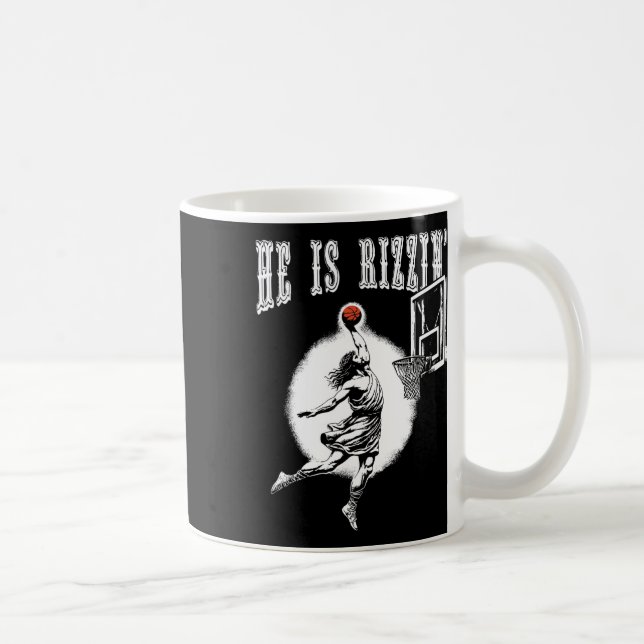 Caneca De Café Ele É Risen Páscoa Engraçado Jesus Jogando Bysketb (Direita)
