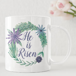 Caneca De Café Ele é Risen Páscoa Religiosa Floral