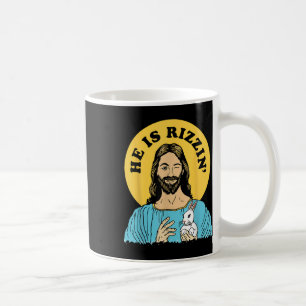 Caneca De Café Ele É Rizzin Engraçado Jesus Felz pascoa Cristão D