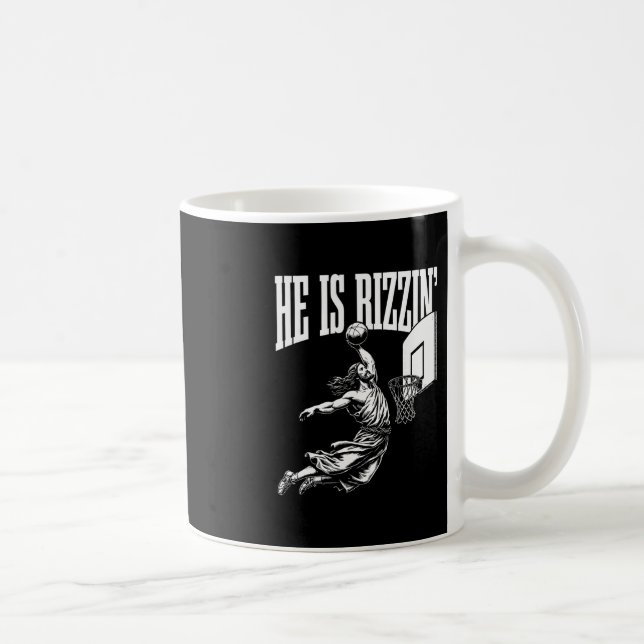 Caneca De Café Ele É Rizzin Engraçado Páscoa Rizz Meme Sketll  (Direita)