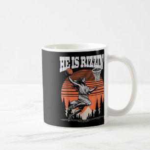 Caneca De Café Ele É Rizzin Funny Jesus Páscoa de Basquete Christ