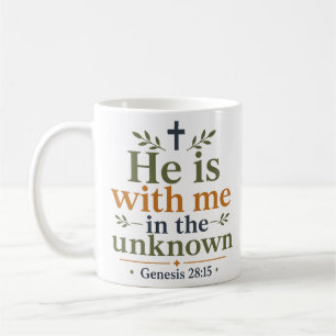 Caneca De Café Ele Está Comigo No Desconhecido Escritura Cristã