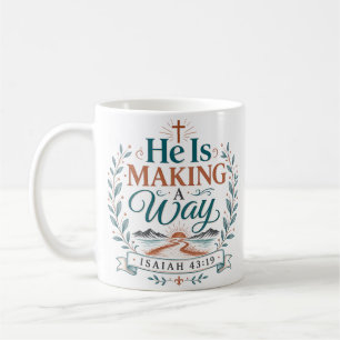 Caneca De Café Ele Está Fazendo Um Caminho Citação de Escritura E